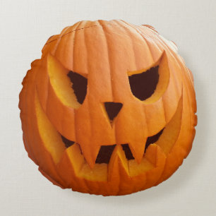 Citrouille Halloween Jack O’Lantern Coussin rond