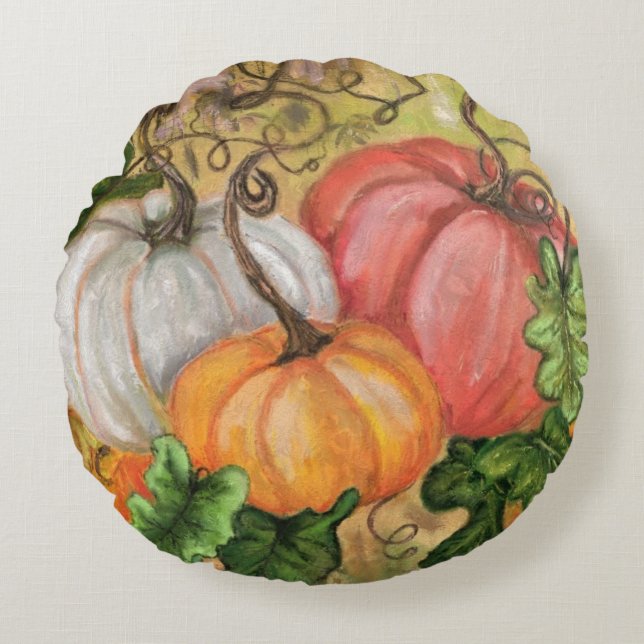 Citrouille Halloween Round Coussin (Devant)