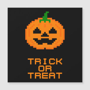 Citrouille HALLOWEEN - TRICK OU TRAITER Carte magn