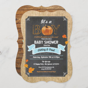 Citrouille invitation baby shower chalet en bois r