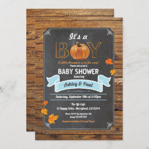 Citrouille invitation baby shower chalet en bois r