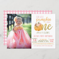 Citrouille Invitation d'anniversaire avec photo