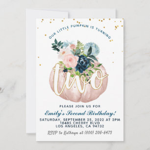 Citrouille Invitation pour le deuxième anniversair