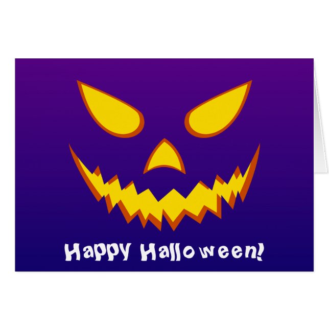 Citrouille Jack-o'-lantern de la face d'Halloween  (Devant horizontal)