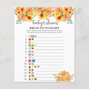 Citrouille - Jeu de photo Emoji Baby Shower