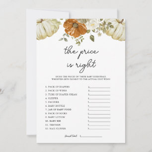 Citrouille Le prix est bon Baby shower Carte de je