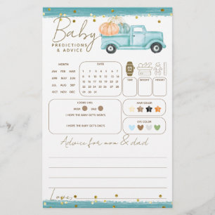 Citrouille minimaliste Automne bébé garçon douche