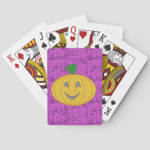 Citrouille moderne sur cartes à jouer classiques v