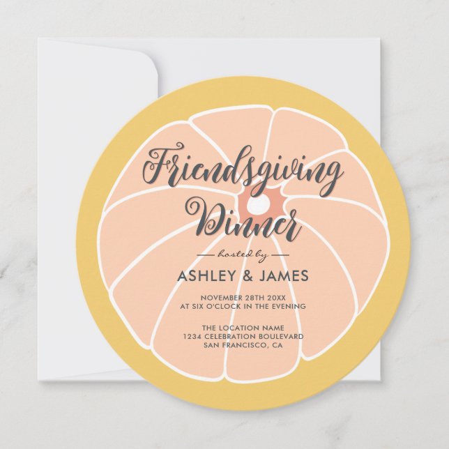 Citrouille moderne Thanksgiving Diner Invitation (Devant)