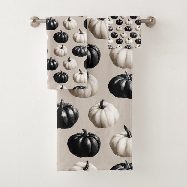 Citrouille noir et blanc Design automne (En situation)