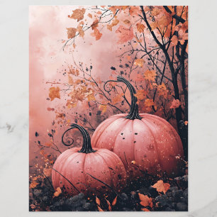 Citrouille noir et rose papier à gratter motif