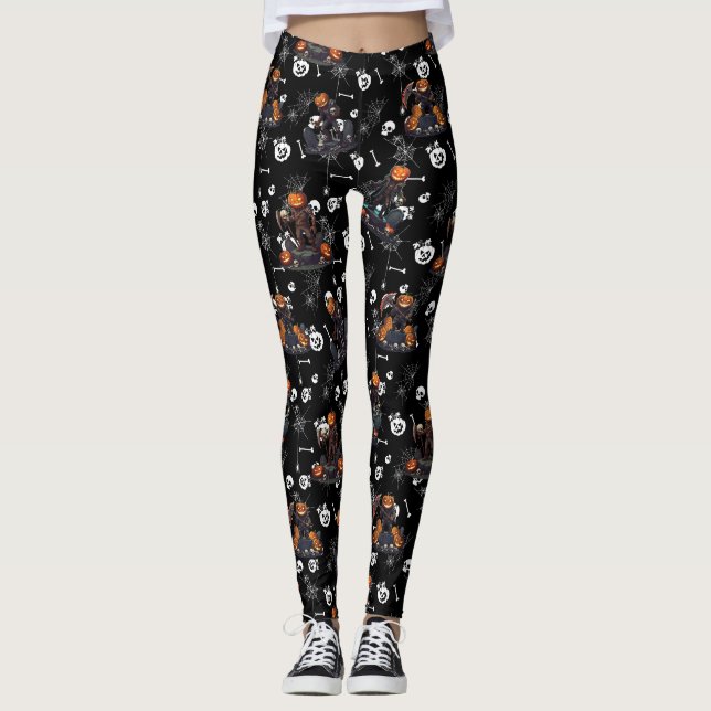 🖤 Citrouille noir King Leggings 🎃 (Devant)