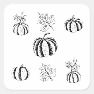 Citrouille noire pour Halloween Autocollant