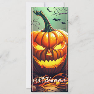 Citrouille orange effrayant avec visage, Halloween