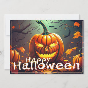Citrouille orange effrayant avec visage, Halloween