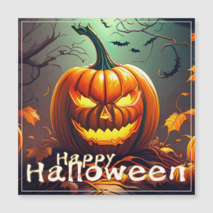 Citrouille orange effrayant avec visage, Halloween