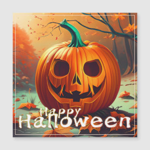 Citrouille orange effrayant avec visage, Halloween