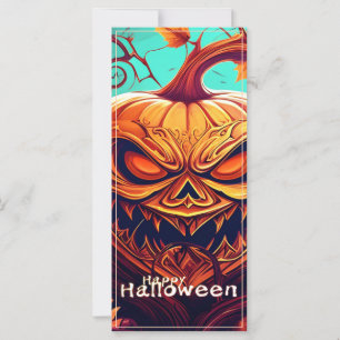 Citrouille orange effrayante avec visage, Hallowee