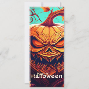 Citrouille orange effrayante avec visage, Hallowee
