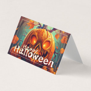 Citrouille orange effrayante avec visage, Hallowee