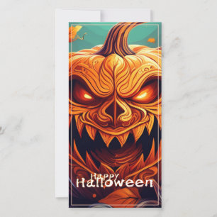 Citrouille orange effrayante avec visage, Hallowee