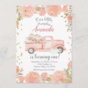 Citrouille Pastel 1er anniversaire Invitation fill