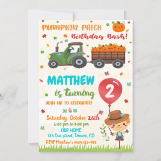 Citrouille patch anniversaire invitation à l'autom