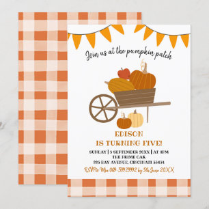 Citrouille Patch Invitation Anniversaire