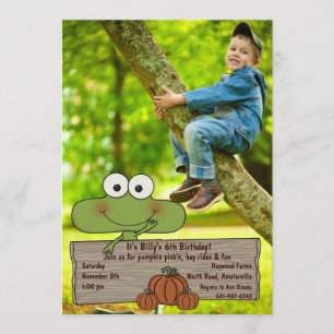 Citrouille Patch - Photo Invitation d'anniversaire