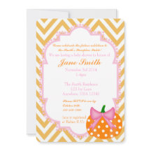 Citrouille Patch Theme Baby Girl Douche Invitation