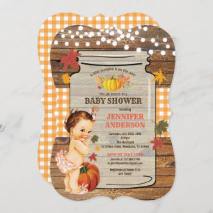 Citrouille petite fille invitation à la douche Boi