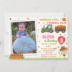 Citrouille photo patch invitation anniversaire fêt