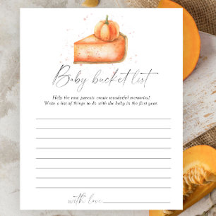 Citrouille pie - Baby bucket list jeu