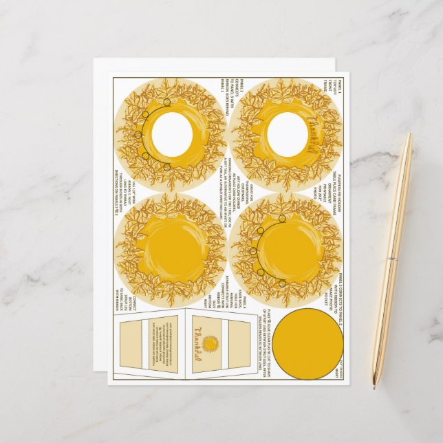 Citrouille Pie Remercier Thanksgiving Carte cadre (Devant/Arrière en situation)