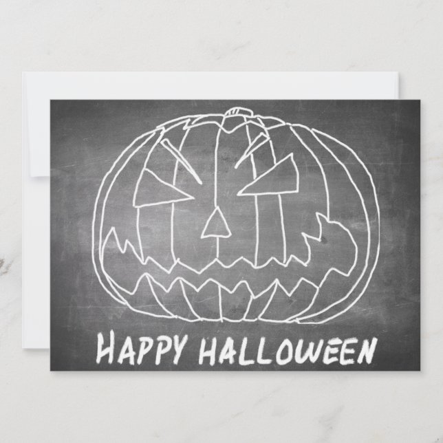 Citrouille pour Halloween 5 aspect tableau noir (Devant)