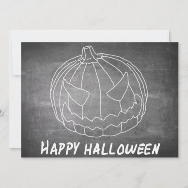 Citrouille pour Halloween 6 aspect tableau noir (Devant)