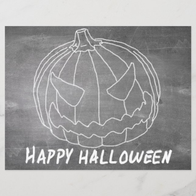 Citrouille pour Halloween 6 aspect tableau noir (Devant)
