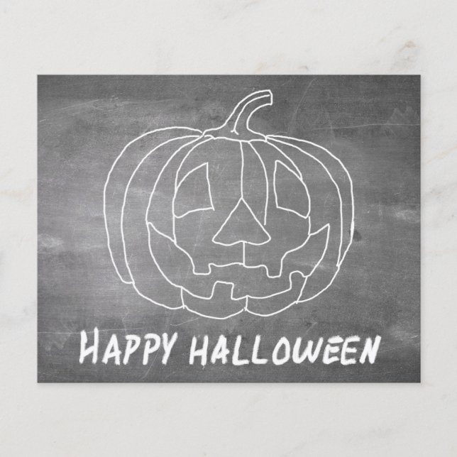 Citrouille pour Halloween aspect tableau noir 1 (Devant)