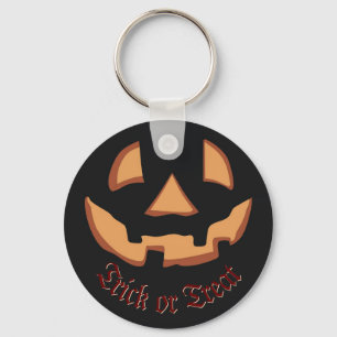Citrouille pour Halloween sur un porte-clés noir