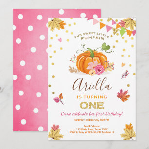 Citrouille Première invitation anniversaire Automn
