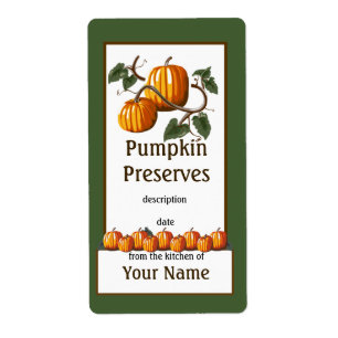 Citrouille Préserve Étiquette de canne