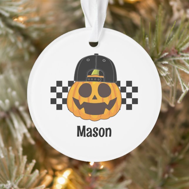 Citrouille rétro éffrayant Dude Baby Boys Nom Hall (Arbre)