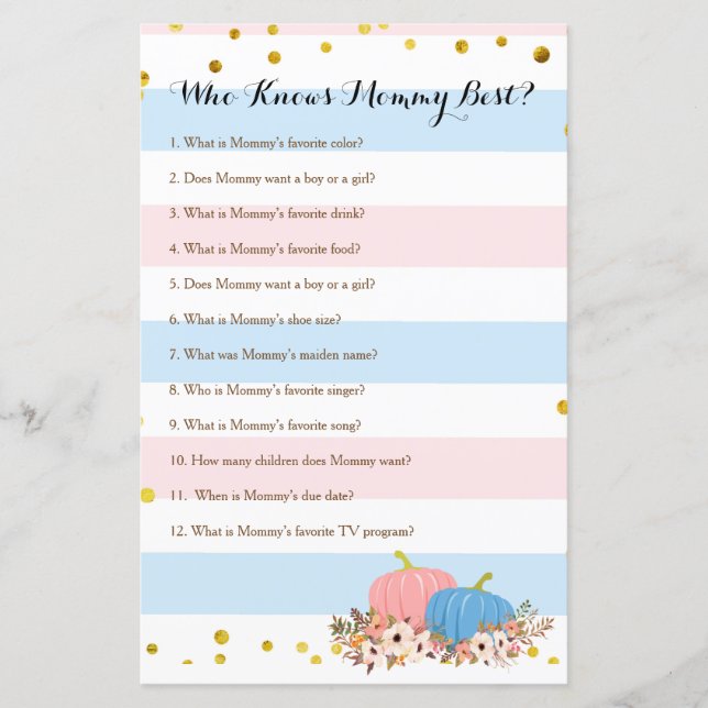 Citrouille Rose & Bleu Qui Connaît Maman Meilleur  (Devant)