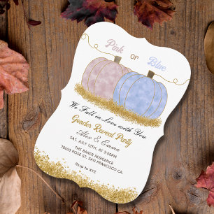 Citrouille rose ou bleu Genre Reveillez Invitation