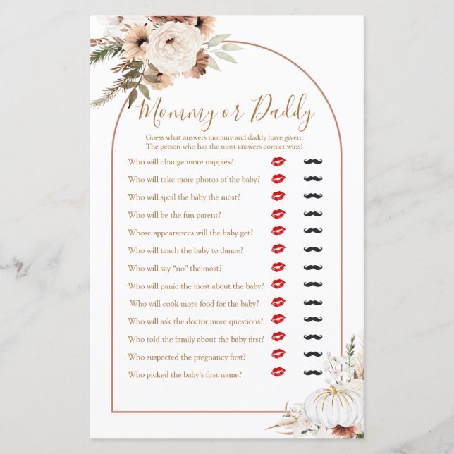 Citrouille Rustic Boho Fall In Love Maman ou Papa (Devant)