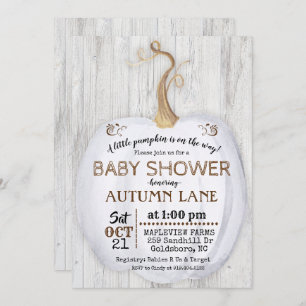 Citrouille Rustic Fall Baby shower Invitation