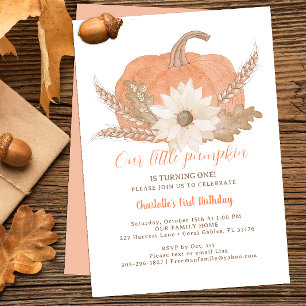 Citrouille rustique Premier Invitation d'anniversa
