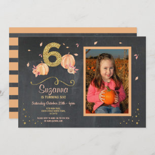 Citrouille SIX 6èmes invitations de photo de