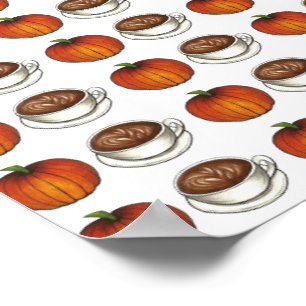Citrouille Spice Coffee Latte Automne Poster Wall