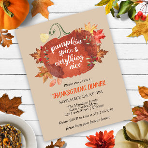 Citrouille Spice Thanksgiving Budget Invitation Br
